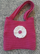 Load image into Gallery viewer, Hot Pink Crochet Tote Bag