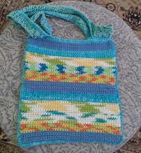 Load image into Gallery viewer, Blue Lagoon Crochet Tote Bag