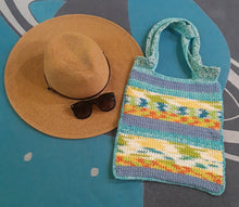 Load image into Gallery viewer, Blue Lagoon Crochet Tote Bag