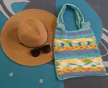 Load image into Gallery viewer, Blue Lagoon Crochet Tote Bag