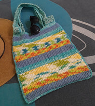 Load image into Gallery viewer, Blue Lagoon Crochet Tote Bag