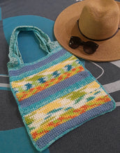 Load image into Gallery viewer, Blue Lagoon Crochet Tote Bag