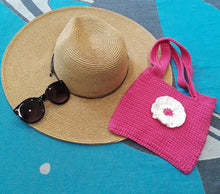 Load image into Gallery viewer, Hot Pink Crochet Tote Bag