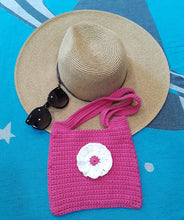 Load image into Gallery viewer, Hot Pink Crochet Tote Bag
