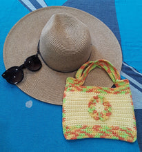 Load image into Gallery viewer, Yellow & Multi-Color Crochet Tote Bag