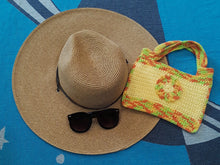 Load image into Gallery viewer, Yellow & Multi-Color Crochet Tote Bag