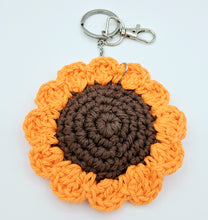 Load image into Gallery viewer, Flower Keychain - Brown & Orange