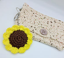 Load image into Gallery viewer, Flower Keychain - Brown & Yellow