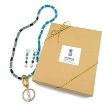 Load image into Gallery viewer, Calcite Bead & Fresh Water Pearl Stretch Necklace and Earring Set