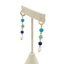 Load image into Gallery viewer, Calcite Bead & Fresh Water Pearl Stretch Necklace and Earring Set