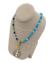 Load image into Gallery viewer, Calcite Bead & Fresh Water Pearl Stretch Necklace and Earring Set