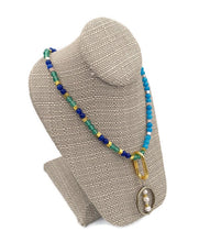 Load image into Gallery viewer, Calcite Bead & Fresh Water Pearl Stretch Necklace and Earring Set