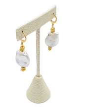 Load image into Gallery viewer, Peridot Color Calcite Bead & Fresh Water Pearl Necklace and Earring Set