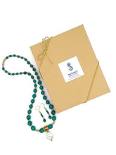 Load image into Gallery viewer, Emerald Green Color Ceramic Bead Stretch Necklace and Earring Set