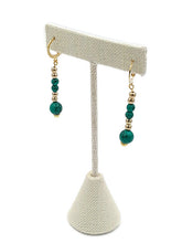 Load image into Gallery viewer, Emerald Green Color Ceramic Bead Stretch Necklace and Earring Set