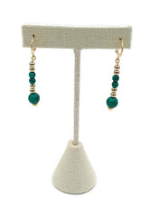 Load image into Gallery viewer, Emerald Green Color Ceramic Bead Stretch Necklace and Earring Set