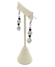 Load image into Gallery viewer, White Stone & Ceramic Bead Stretch Necklace and Earring Set