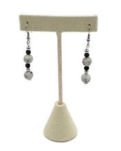 Load image into Gallery viewer, White Stone & Ceramic Bead Stretch Necklace and Earring Set