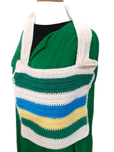 Load image into Gallery viewer, Summer Stripe Crochet Tote Bag