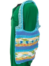 Load image into Gallery viewer, Blue Lagoon Crochet Tote Bag