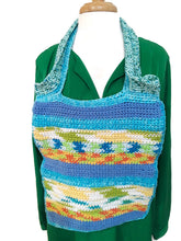 Load image into Gallery viewer, Blue Lagoon Crochet Tote Bag