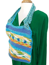 Load image into Gallery viewer, Blue Lagoon Crochet Tote Bag