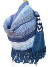 Load image into Gallery viewer, Study In Blue Granny Square Shawl