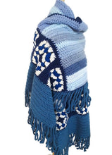 Load image into Gallery viewer, Study In Blue Granny Square Shawl