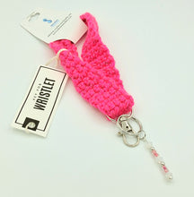 Load image into Gallery viewer, Hot Pink Glow In The Dark Key Fob Wristlet