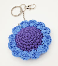 Load image into Gallery viewer, Flower Keychain - Purple & Blue