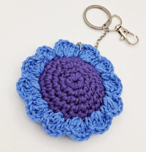 Load image into Gallery viewer, Flower Keychain - Purple & Blue
