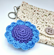 Load image into Gallery viewer, Flower Keychain - Purple & Blue