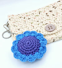 Load image into Gallery viewer, Flower Keychain - Purple & Blue
