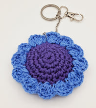 Load image into Gallery viewer, Flower Keychain - Purple & Blue