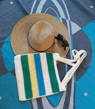 Load image into Gallery viewer, Summer Stripe Crochet Tote Bag