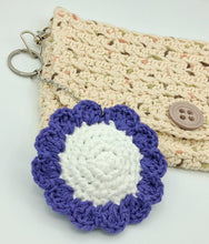 Load image into Gallery viewer, Flower Keychain - White & Purple