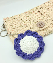 Load image into Gallery viewer, Flower Keychain - White & Purple