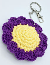Load image into Gallery viewer, Flower Keychain -Yellow & Purple