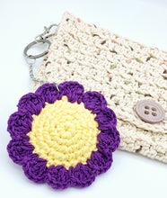 Load image into Gallery viewer, Flower Keychain -Yellow & Purple