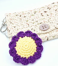 Load image into Gallery viewer, Flower Keychain -Yellow & Purple