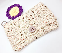 Load image into Gallery viewer, Flower Keychain -Yellow & Purple