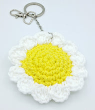Load image into Gallery viewer, Flower Keychain - Yellow & White