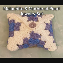 Load and play video in Gallery viewer, Malachite Bead & Mother of Pearl Jewelry Gift Set