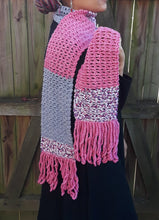 Load image into Gallery viewer, Strawberry Sorbet Crochet Scarf