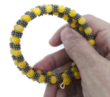 Load image into Gallery viewer, Citrine Yellow Color Calcite Bead Memory Wire Wrap Bracelet