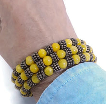 Load image into Gallery viewer, Citrine Yellow Color Calcite Bead Memory Wire Wrap Bracelet