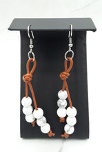Load image into Gallery viewer, Leather and Magnesite Earrings