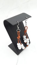 Load image into Gallery viewer, Leather and Magnesite Earrings