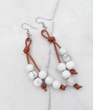 Load image into Gallery viewer, Leather and Magnesite Earrings