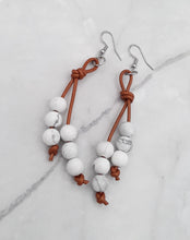 Load image into Gallery viewer, Leather and Magnesite Earrings